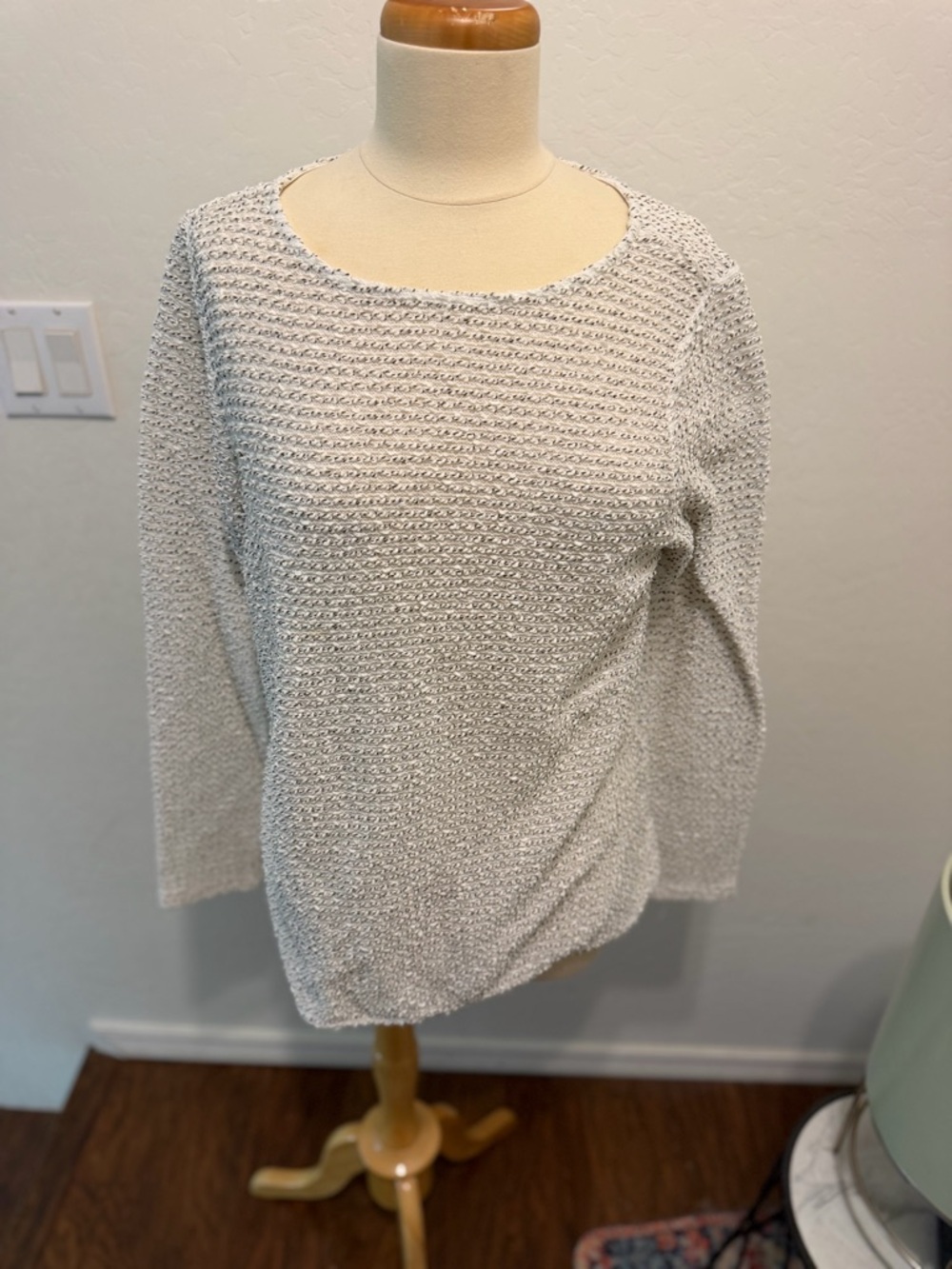 H&M White Open-Knit Sweater Top